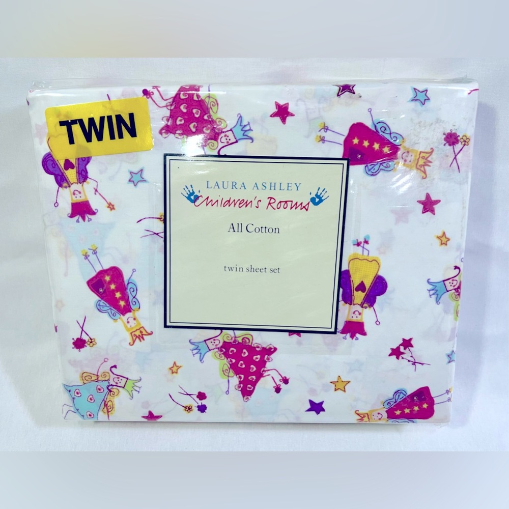 NEW Laura Ashley Fun Fairies - Children's Rooms All Cotton Twin Sheet Set